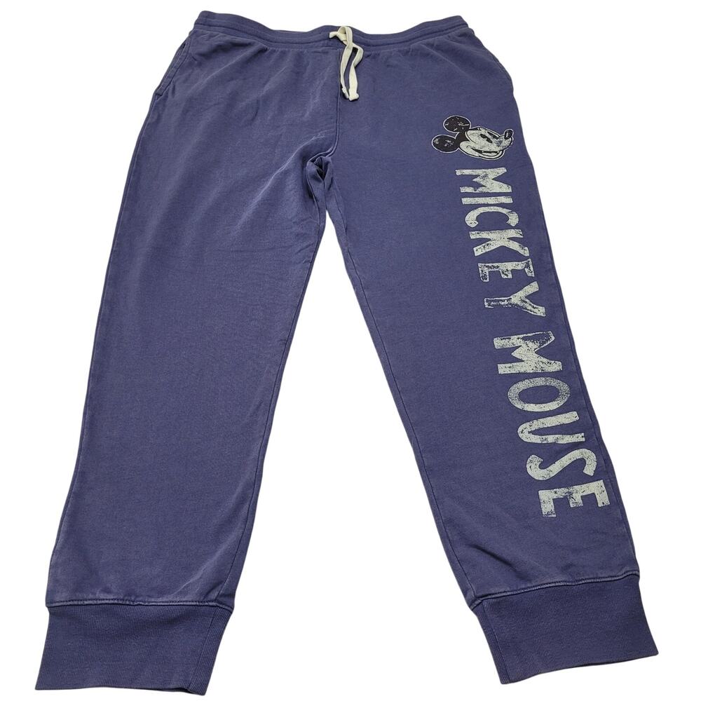 Disney Mickey Mouse NWT sweatpants jogger pants purple 100% cotton drawstring XL
